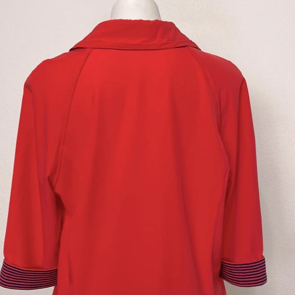 Chico's Neema Striped-Trim Nautical Full Zip Gorpcore Jacket Size L - Picture 5 of 7